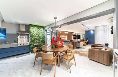 Apartamento com 3 dormitórios à venda, 145 m² por r$ 3.500.000,00 - boqueirão - santos/sp