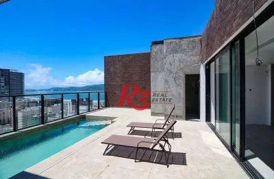 Cobertura com 4 suítes à venda, 320 m² por r$ 5.500.000 - josé menino - santos/sp