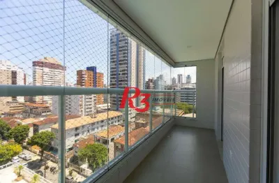 Apartamento com 3 dormitórios para alugar, 134 m² por R$ 13.000,02/mês - Gonzaga - Santos/SP