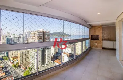 Apartamento, 204 m² - venda por r$ 3.300.000,00 ou aluguel por r$ 18.000,00/mês - boqueirão - santos/sp