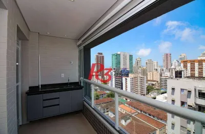 Apartamento com 1 dormitório para alugar, 53 m² por r$ 5.200,00/mês - boqueirão - santos/sp