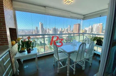 Apartamento com 3 dormitórios varanda gourmet com lazer à venda, 109 m² por r$ 1.490.000 - gonzaga - santos/sp