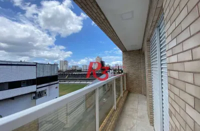 Apartamento à venda na vila belmiro – santos!   2 dormitórios | varanda em l | vista para o estádio!, 68 m² por r$ 465.000 - vila belmiro - santos/sp