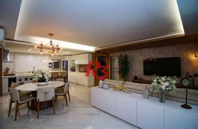Execlente apartamento na aparecida, ótima localização, diferenciado com double suíte no quarto casal, varanda e planejados