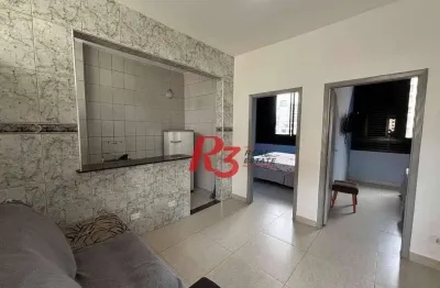 Apartamento com 2 dormitórios frente praia à venda, 55 m² por r$ 352.000 - gonzaga - santos/sp