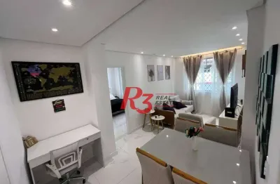 Apartamento com 1 dormitório, 49 m² - venda por r$ 450.000,00 ou aluguel por r$ 4.000,01/mês - boqueirão - santos/sp