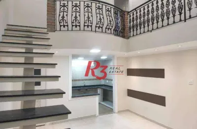 Sobrado para alugar, 100 m² por r$ 4.000,02/mês - macuco - santos/sp