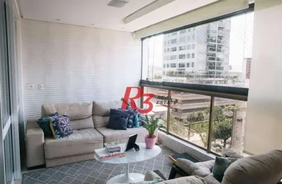 Apartamento com 3 dormitórios à venda, 171 m² por r$ 2.200.000,00 - embaré - santos/sp