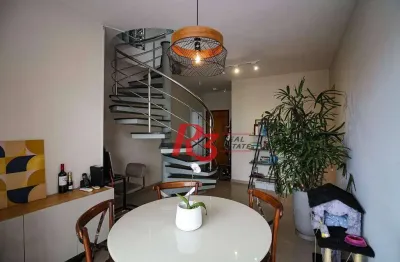 Cobertura à venda, 157 m² por r$ 950.000,00 - encruzilhada - santos/sp