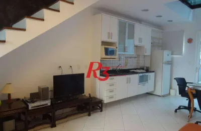 Loft com 1 dormitório para alugar, 72 m² por r$ 5.800,00/mês - gonzaga - santos/sp