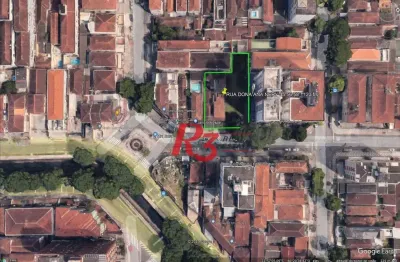 Terreno à venda, 1187 m² por r$ 15.000.000,00 - marapé - santos/sp