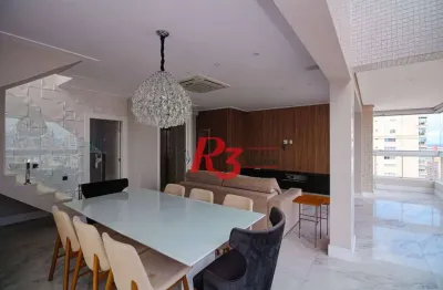 Apartamento duplex com 3 dormitórios, 217 m² - venda por r$ 3.800.000,00 ou aluguel por r$ 35.000,00/mês - boqueirão - santos/sp