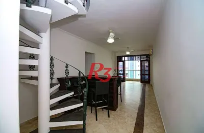 Cobertura com 3 dormitórios à venda, 246 m² por r$ 1.383.000,00 - ponta da praia - santos/sp