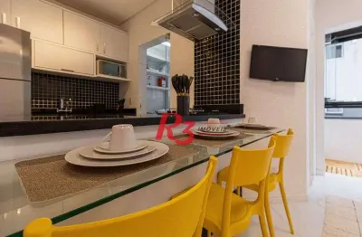 Apartamento com 1 dormitório à venda, 55 m² por r$ 590.000,00 - pompéia - santos/sp