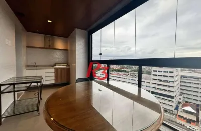 Apartamento com 1 dormitório para alugar, 54 m² por r$ 6.000,02/mês - boqueirão - santos/sp