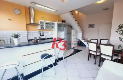 Apartamento com 2 dormitórios para alugar, 72 m² por r$ 6.500,02/mês - gonzaga - santos/sp