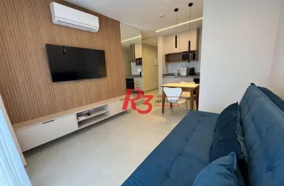 Apartamento com 1 dormitório para alugar, 44 m² por r$ 3.800,00/mês - embaré - santos/sp
