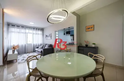 Apartamento com 2 dormitórios para alugar, 86 m² por r$ 4.350,01/mês - boqueirão - santos/sp