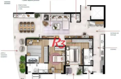 Apartamento à venda, 148 m² por r$ 1.889.490,69 - boqueirão - santos/sp