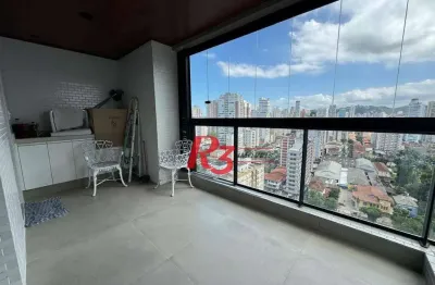 Apartamento com 1 suíte + lavabo para alugar, 54 m² por r$ 7.000/mês - boqueirão - santos/sp