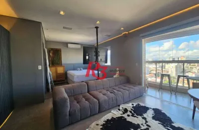 Studio com 1 dormitório à venda, 45 m² por r$ 680.000,00 - campo grande - santos/sp