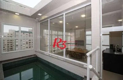 Cobertura com 3 suítes à venda, 166 m² por r$ 4.500.000 - embaré - santos/sp