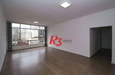 Apartamento com 3 dormitórios para alugar, 168 m² por r$ 6.300,00/mês - boqueirão - santos/sp