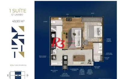 Apartamento à venda, 49 m² por r$ 530.000,00 - marapé - santos/sp