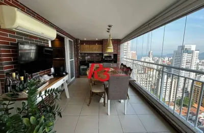 Apartamento para alugar, 148 m² por r$ 15.000,00/mês - boqueirão - santos/sp
