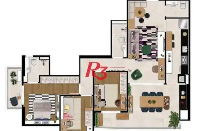 Apartamento à venda, 120 m² por r$ 1.338.900,00 - aparecida - santos/sp