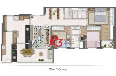 Apartamento à venda, 100 m² por r$ 2.090.700,00 - gonzaga - santos/sp