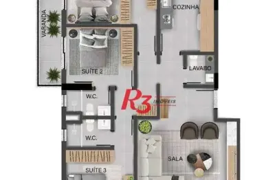 Apartamento à venda, 150 m² por r$ 2.437.511,74 - aparecida - santos/sp