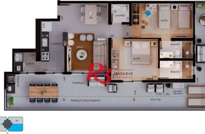 Apartamento garden à venda, 113 m² por r$ 1.368.119,96 - boqueirão - santos/sp