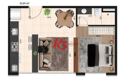 Apartamento à venda, 37 m² por r$ 388.000,00 - macuco - santos/sp