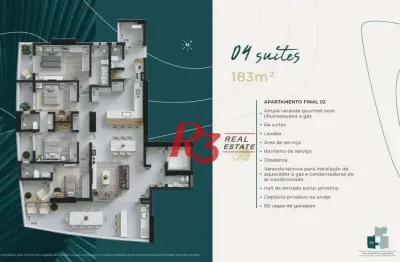 Apartamento à venda, 183 m² por r$ 2.408.936,86 - ponta da praia - santos/sp