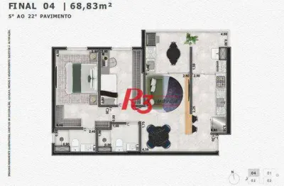 Apartamento à venda, 68 m² por r$ 619.329,38 - marapé - santos/sp