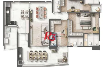 Apartamento à venda, 116 m² por r$ 1.882.840,00 - embaré - santos/sp