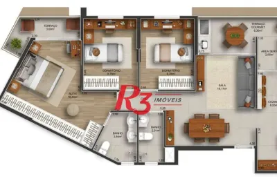 Apartamento à venda, 94 m² por r$ 1.148.942,81 - gonzaga - santos/sp