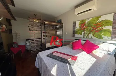 Kitnet reformada e mobiliada à venda, 40 m² por r$ 340.000 - gonzaga - santos/sp