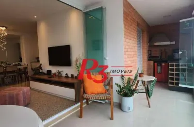 Apartamento com 2 dormitórios para alugar, 119 m² por r$ 13.456,00/mês - embaré - santos/sp
