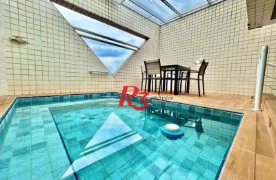 Cobertura à venda, 137 m² por r$ 1.100.000,00 - campo grande - santos/sp