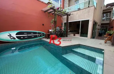 Sobrado com 4 dormitórios à venda, 180 m² por r$ 1.500.000,00 - aparecida - santos/sp