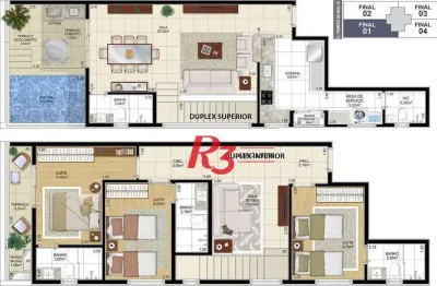 Cobertura à venda, 157 m² por r$ 2.255.000,00 - aparecida - santos/sp
