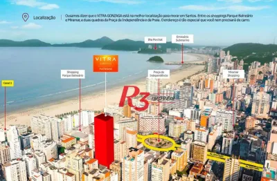 Apartamento com 3 dormitórios à venda, 124 m² por r$ 3.000.000,00 - gonzaga - santos/sp