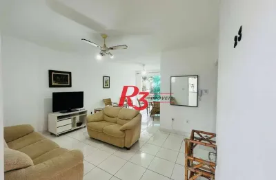 Apartamento com 2 dormitórios para alugar, 90 m² por r$ 4.500,00/mês - boqueirão - santos/sp