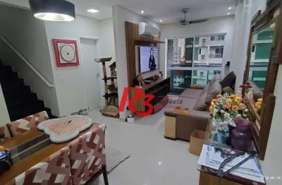 Cobertura com 2 dormitórios à venda, 109 m² por r$ 945.000,00 - marapé - santos/sp