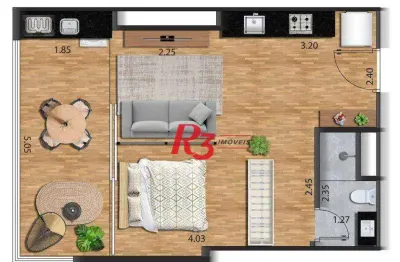 Apartamento à venda, 39 m² por r$ 428.000,00 - josé menino - santos/sp