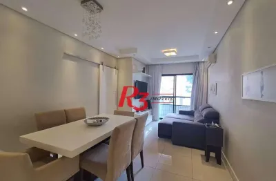 Apartamento com 2 dormitórios à venda, 75 m² por r$ 530.000,00 - marapé - santos/sp
