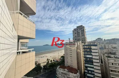 Flat frente mar com 2 dormitórios à venda, 56 m² por r$ 585.000 - boqueirão - santos/sp