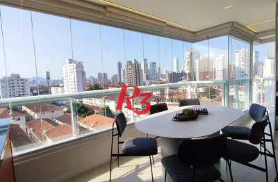 Apartamento com 1 dormitório à venda, 60 m² por r$ 1.000.000,00 - boqueirão - santos/sp